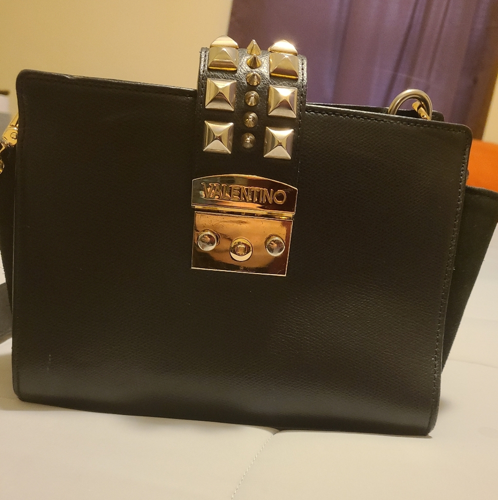 Valentino Black Leather Shoulder Bag